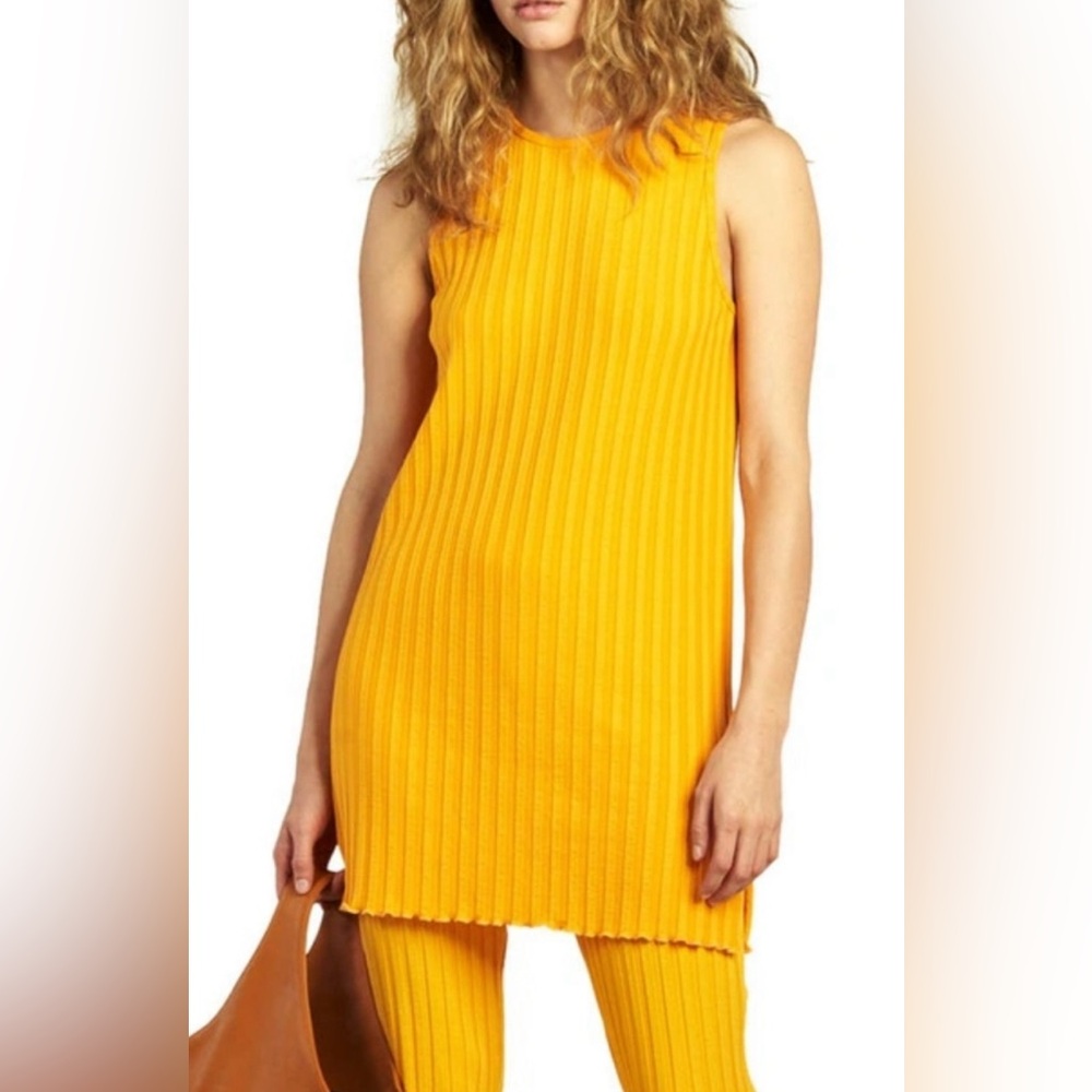 Simon Miller Rib Aukai Tunic in Sunset Orange Size Medium New